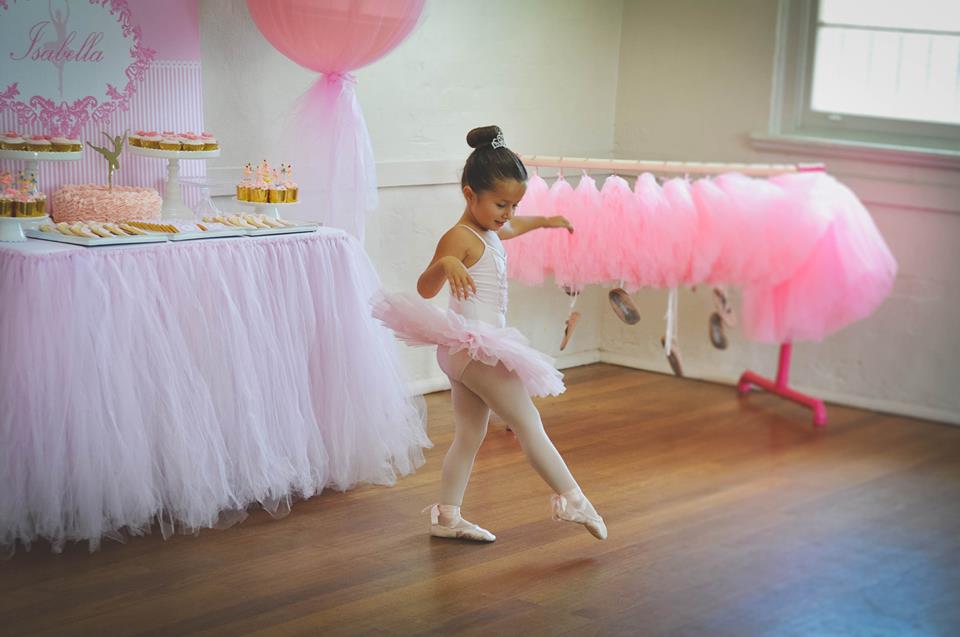 Homemade ballet party barre